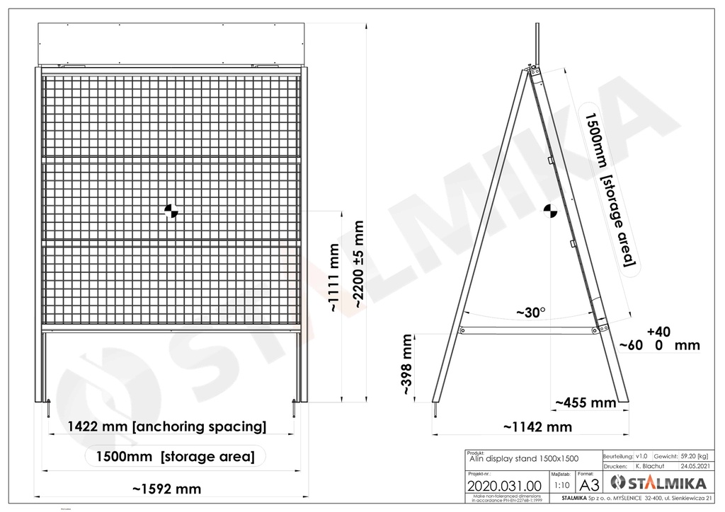 Stalmika-ALIN-display-stand-technical-drawing